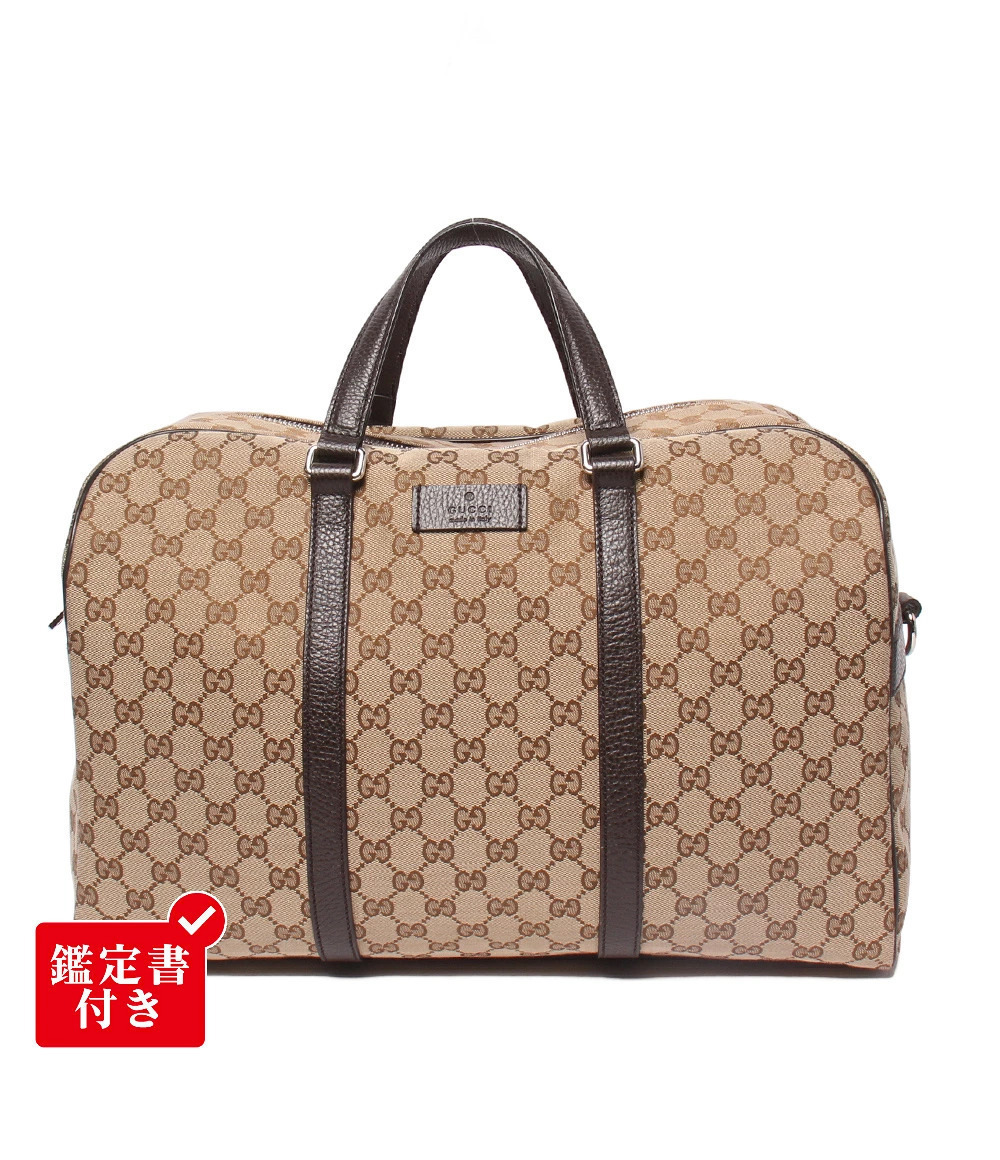 Gucci Boston Bag GG Canvas Shoulder Bag Black